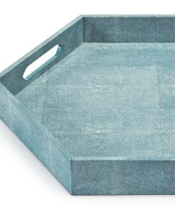DECOR Regina Andrew Shagreen Hex Tray (Turquoise)