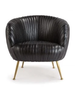 Regina Andrew Beretta Leather Chair (Modern Black) LIVING ROOM