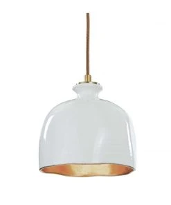 Regina Andrew Bianca Ceramic Pendant (Gloss White And Gold)