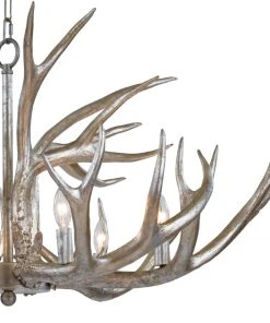 Regina Andrew Antler Chandelier (Ambered Silver Leaf)