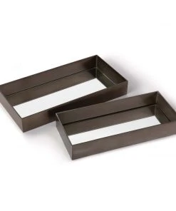 DECOR Regina Andrew Rectangle Metal Tray Set (Steel)