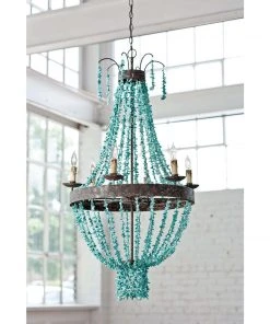 All Lighting Regina Andrew Beaded Turquoise Chandelier