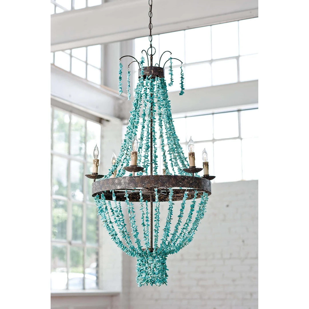 All Lighting Regina Andrew Beaded Turquoise Chandelier 4 All Lighting Regina Andrew Beaded Turquoise Chandelier