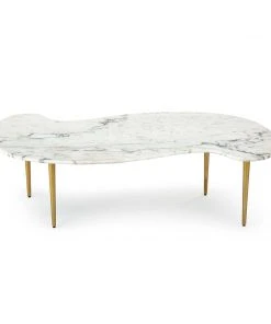 LIVING ROOM Regina Andrew Jagger Marble Cocktail Table (White)