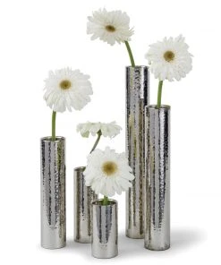 Regina Andrew Hammered Bud Vase Set (Polished Nickel) DECOR