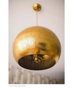 Regina Andrew Pierced Metal Sphere Pendant (Natural Brass) All Lighting