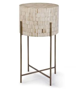 Side & End Tables Regina Andrew Bone Drum Table (Antique Brass)