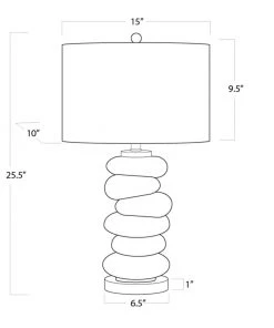 Regina Andrew Stacked Pebble Glass Table Lamp (Aqua)