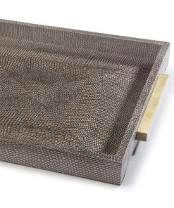 Regina Andrew Square Shagreen Boutique Tray (Vintage Brown Snake) DECOR