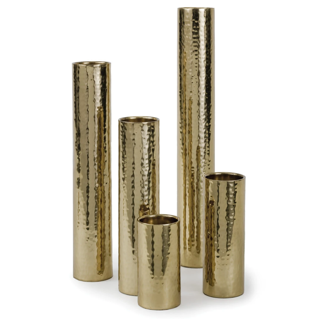 Regina Andrew Hammered Bud Vase Set (Polished Brass) 3 Regina Andrew Hammered Bud Vase Set (Polished Brass)