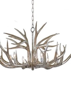 Regina Andrew Antler Chandelier (Ambered Silver Leaf)