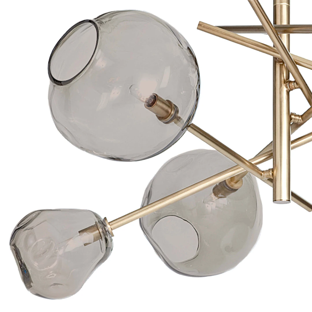 Chandeliers Regina Andrew Molten Chandelier With Smoke Glass (Natural Brass) 7 Chandeliers Regina Andrew Molten Chandelier With Smoke Glass (Natural Brass)