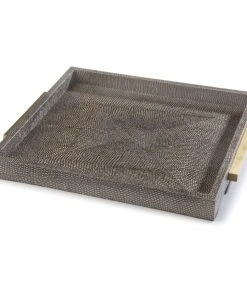 Regina Andrew Square Shagreen Boutique Tray (Vintage Brown Snake) DECOR