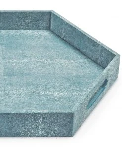 DECOR Regina Andrew Shagreen Hex Tray (Turquoise)