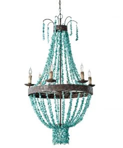 All Lighting Regina Andrew Beaded Turquoise Chandelier