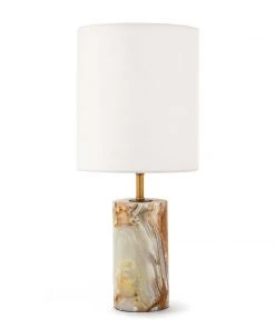 Regina Andrew Jade And Brass Mini Cylinder Lamp Table Lamps