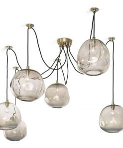 Regina Andrew Molten Spider Large With Smoke Glass (Natural Brass)