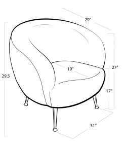 Regina Andrew Beretta Leather Chair (Modern Black) LIVING ROOM