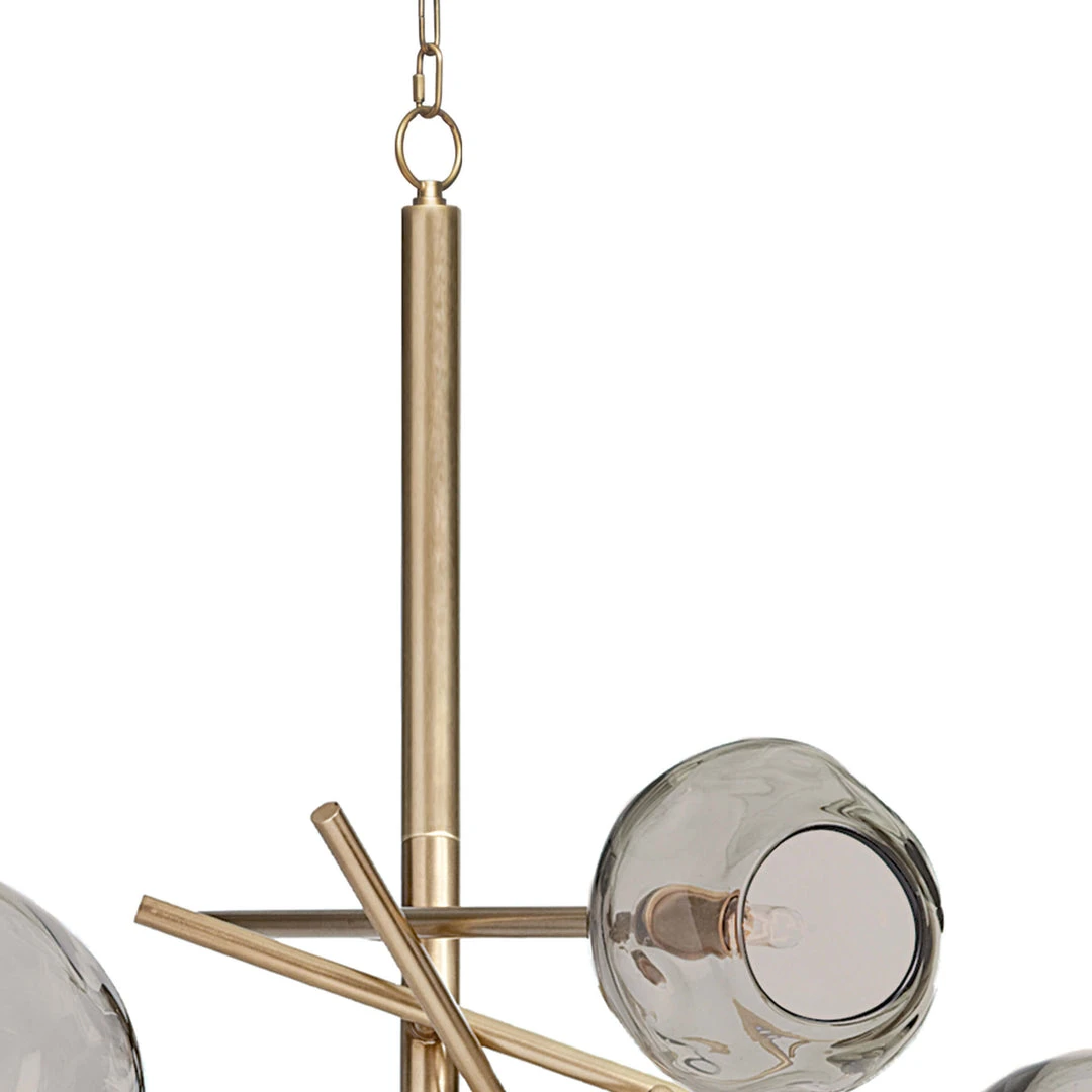 Chandeliers Regina Andrew Molten Chandelier With Smoke Glass (Natural Brass) 6 Chandeliers Regina Andrew Molten Chandelier With Smoke Glass (Natural Brass)