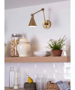 All Lighting Regina Andrew Sal Task Sconce (Natural Brass)