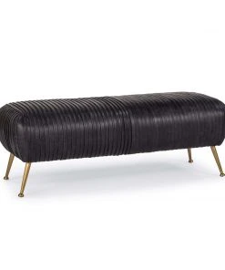 Regina Andrew Beretta Leather Bench (Modern Black)