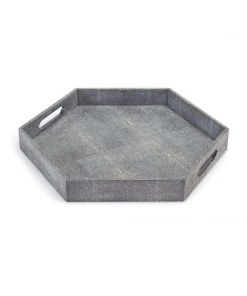 Regina Andrew Shagreen Hex Tray (Charcoal)