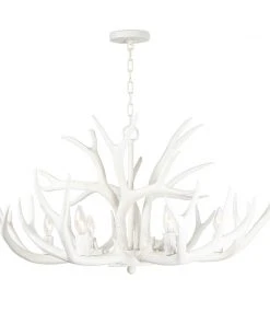 Regina Andrew Antler Chandelier (White) All Lighting