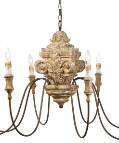 All Lighting Regina Andrew Wood Carved Chandelier