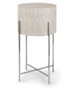 Regina Andrew Bone Drum Table (Polished Nickel) Side & End Tables