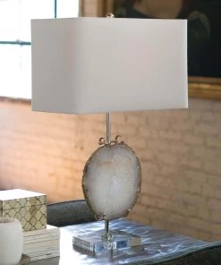 Regina Andrew Exhibit Table Lamp (Nickel And Natural Agate) Table Lamps