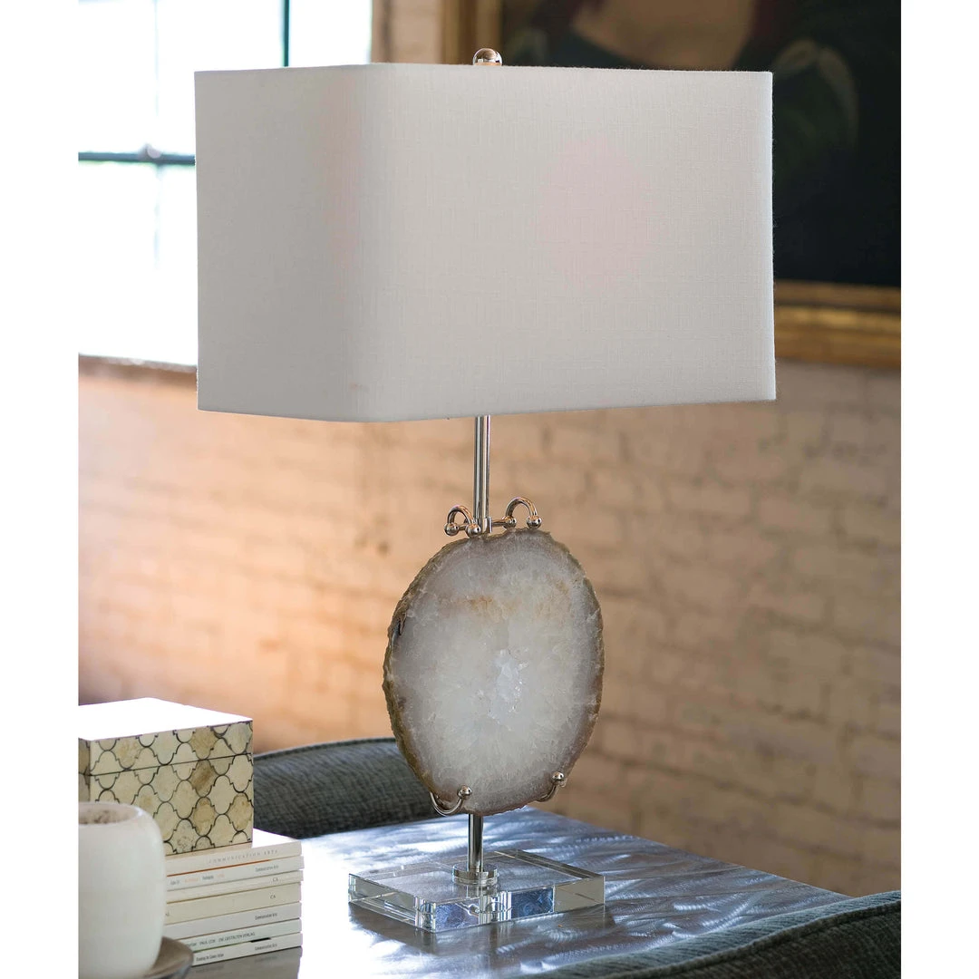 Regina Andrew Exhibit Table Lamp (Nickel And Natural Agate) Table Lamps 4 Regina Andrew Exhibit Table Lamp (Nickel And Natural Agate) Table Lamps