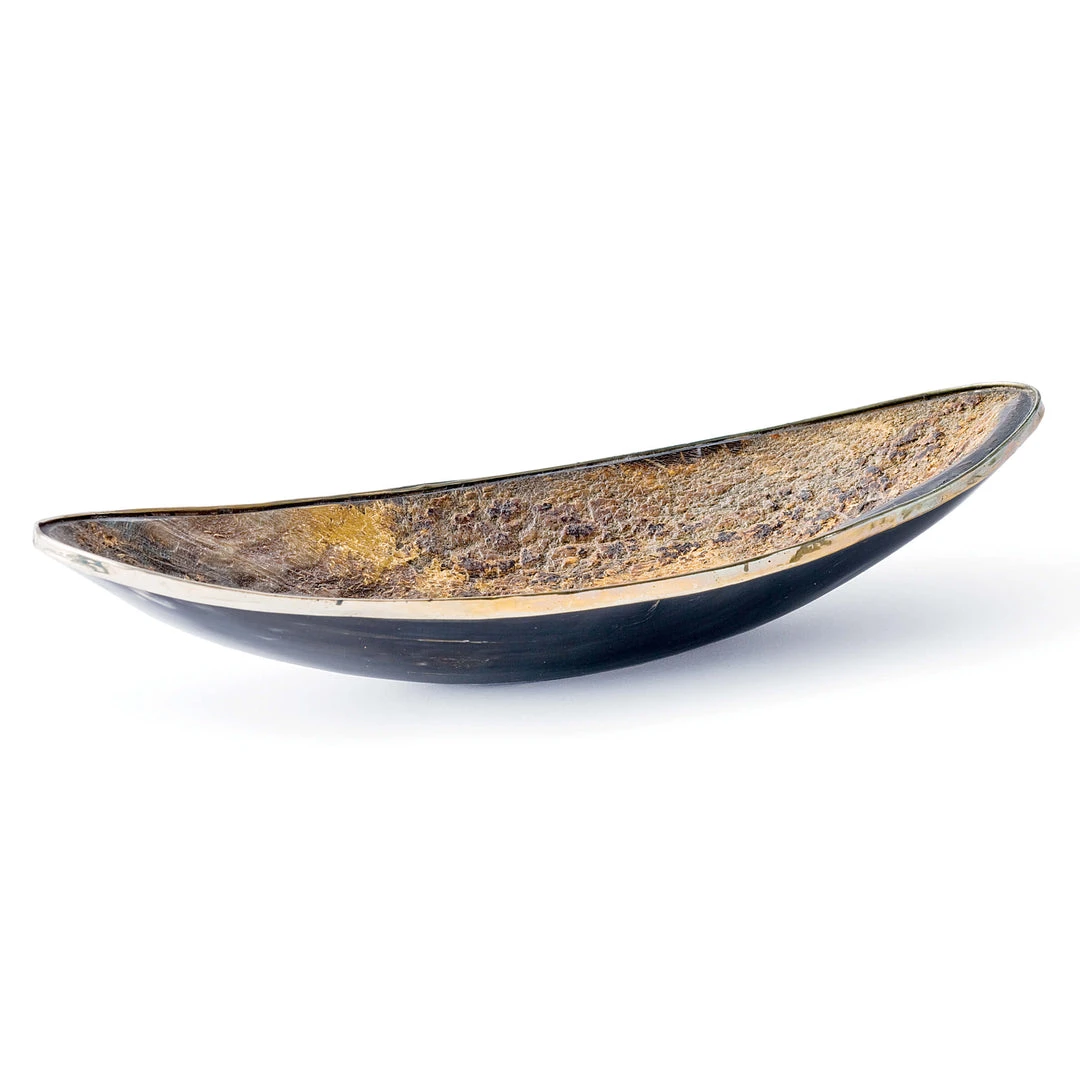 Regina Andrew Elongated Horn Dish With Brass Trim DECOR 3 Regina Andrew Elongated Horn Dish With Brass Trim DECOR