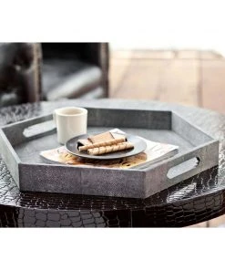 Regina Andrew Shagreen Hex Tray (Charcoal)
