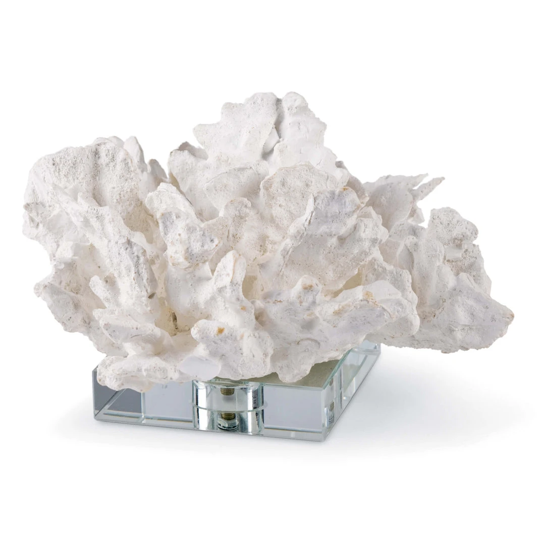 DECOR Regina Andrew Flower Coral On Crystal Base (White) 3 DECOR Regina Andrew Flower Coral On Crystal Base (White)