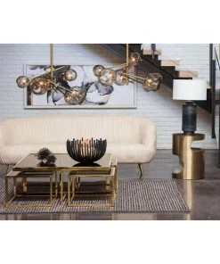 Chandeliers Regina Andrew Molten Chandelier With Smoke Glass (Natural Brass) 9 Chandeliers Regina Andrew Molten Chandelier With Smoke Glass (Natural Brass)