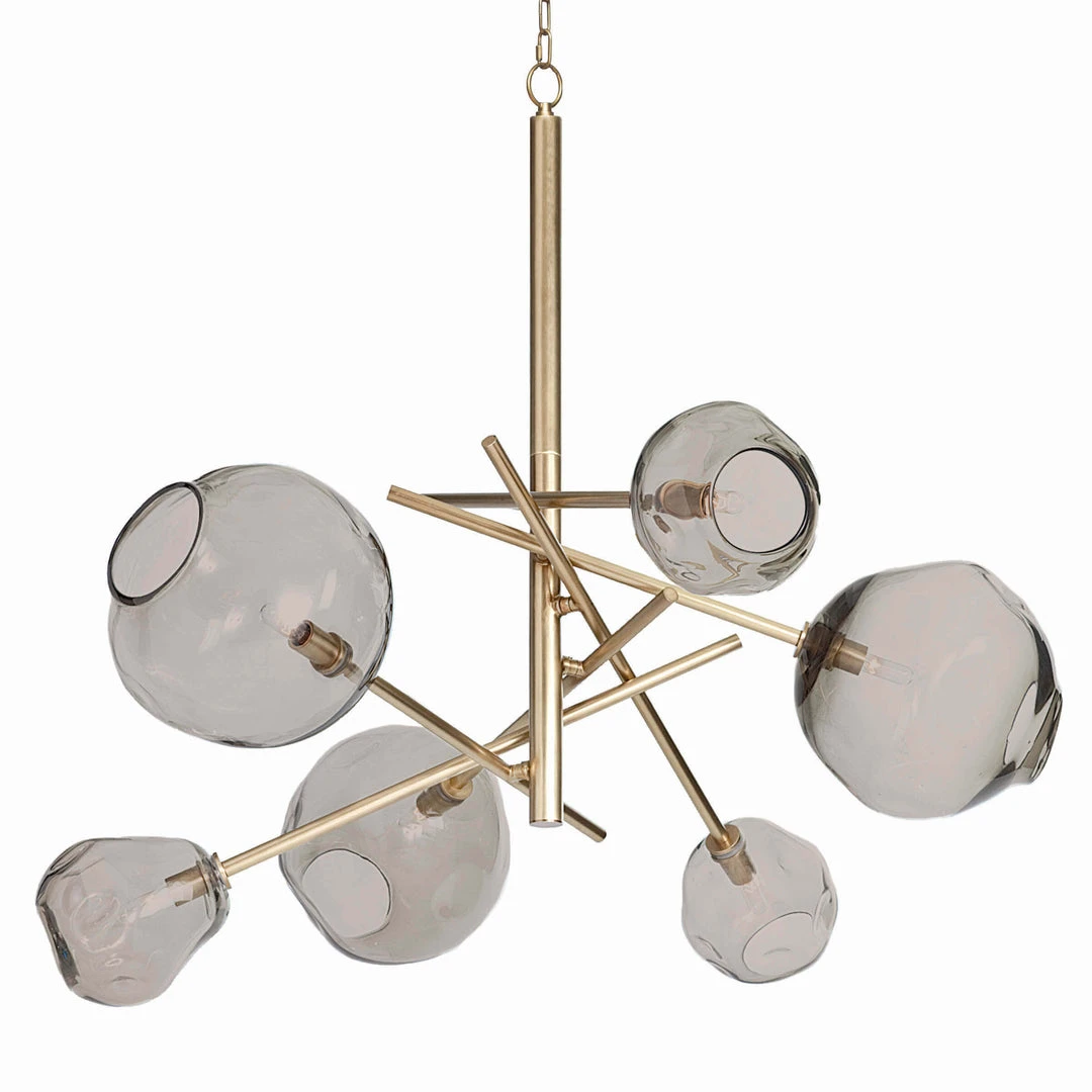 Chandeliers Regina Andrew Molten Chandelier With Smoke Glass (Natural Brass) 3 Chandeliers Regina Andrew Molten Chandelier With Smoke Glass (Natural Brass)