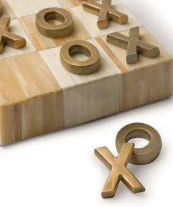 GIFTS Regina Andrew Tic Tac Toe Flat Board With Brass Pieces
