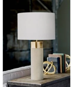 Table Lamps Regina Andrew Harlow Ivory Grey Shagreen Cylinder Table Lamp