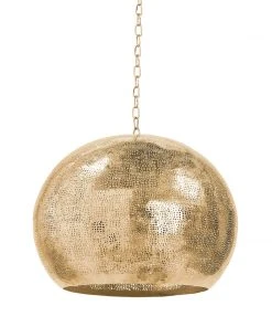 Regina Andrew Pierced Metal Sphere Pendant (Natural Brass) All Lighting