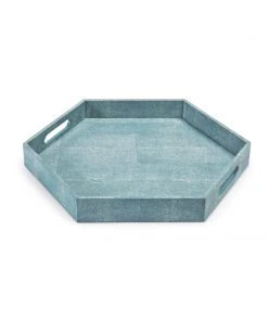 DECOR Regina Andrew Shagreen Hex Tray (Turquoise)