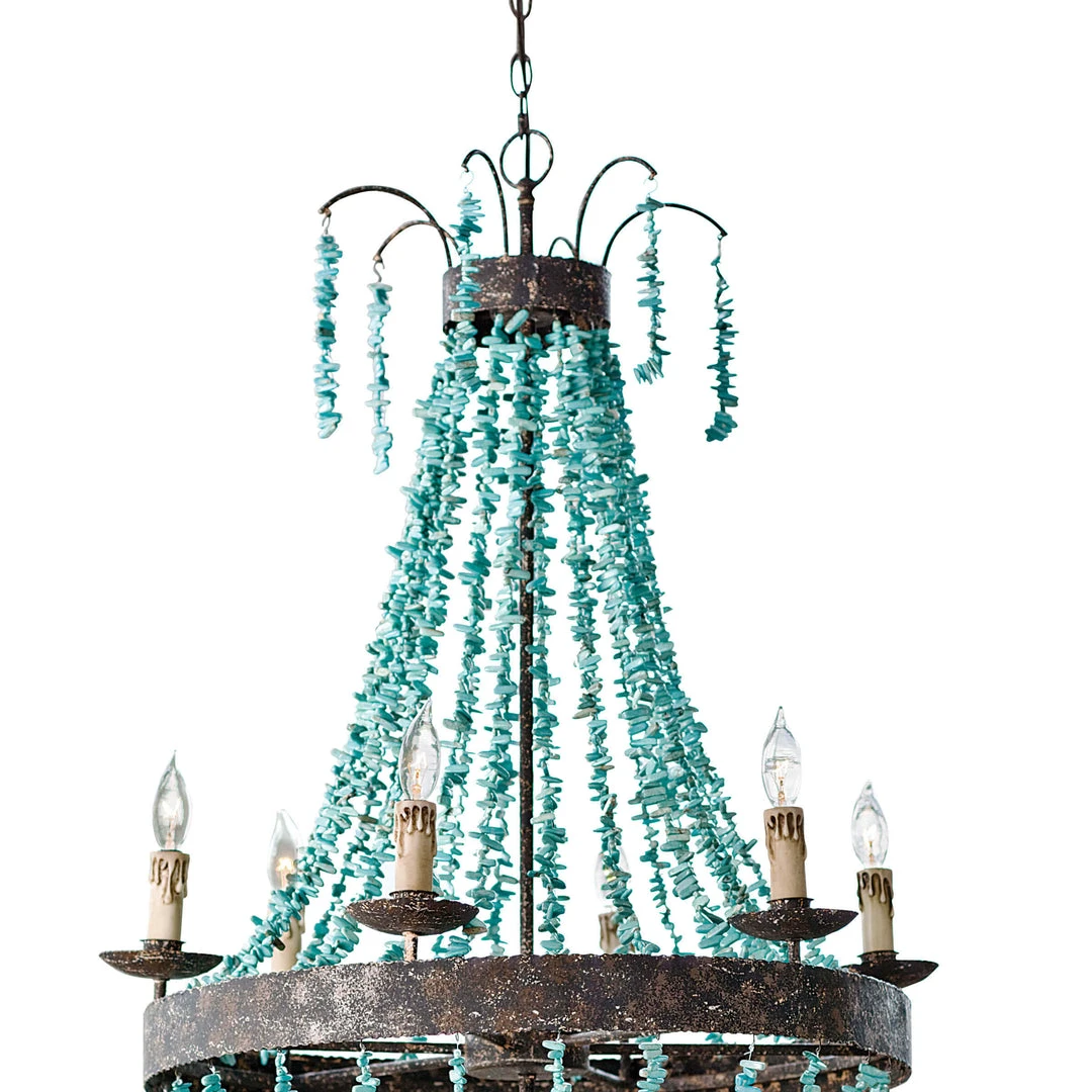 All Lighting Regina Andrew Beaded Turquoise Chandelier 5 All Lighting Regina Andrew Beaded Turquoise Chandelier