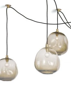 All Lighting Regina Andrew Molten Spider Small With Smoke Glass (Natural Brass)