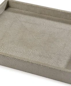 Regina Andrew Square Shagreen Boutique Tray (Ivory Grey Python)