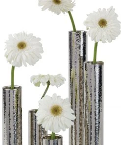 Regina Andrew Hammered Bud Vase Set (Polished Nickel) DECOR