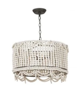 Regina Andrew Malibu Drum Pendant (Weathered White) All Lighting