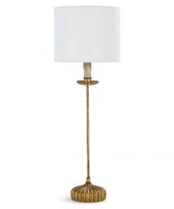 Regina Andrew Clove Stem Buffet Table Lamp With Natural Linen Shade Table Lamps