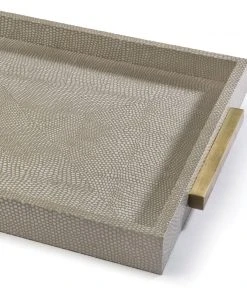 Regina Andrew Square Shagreen Boutique Tray (Ivory Grey Python)