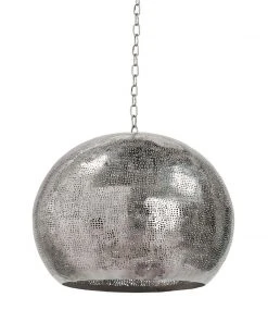 All Lighting Regina Andrew Pierced Metal Sphere Pendant (Polished Nickel)