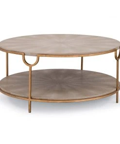 LIVING ROOM Regina Andrew Vogue Shagreen Cocktail Table (Ivory Grey And Brass)