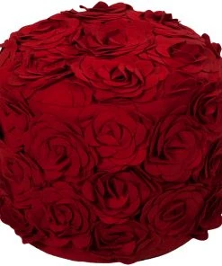 Benches, Ottomans & Poufs Surya Felted Floral POUF-27 Pouf